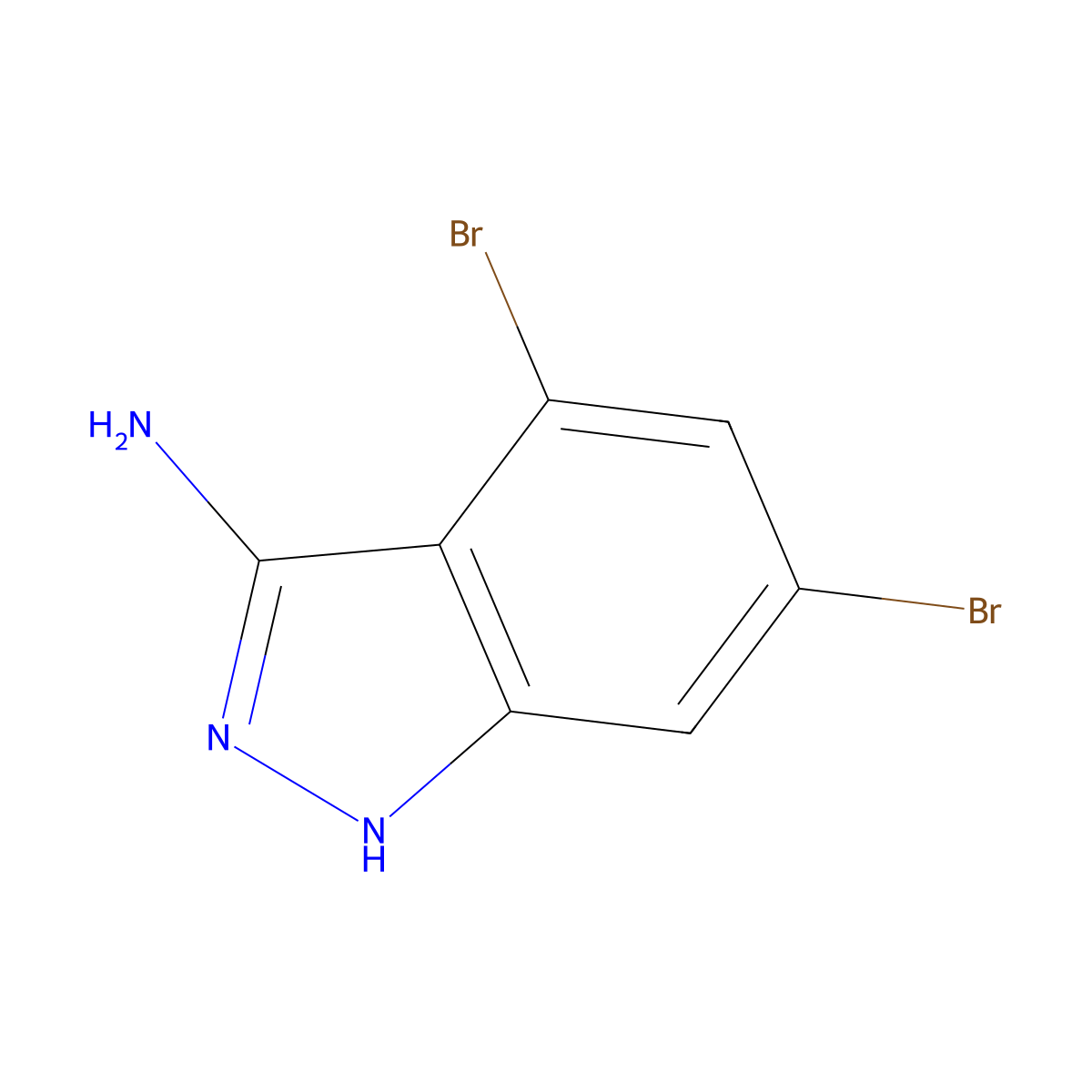 4,6-dibromo-1H-indazol-3-amine molecular structure, CAS 796970-45-1