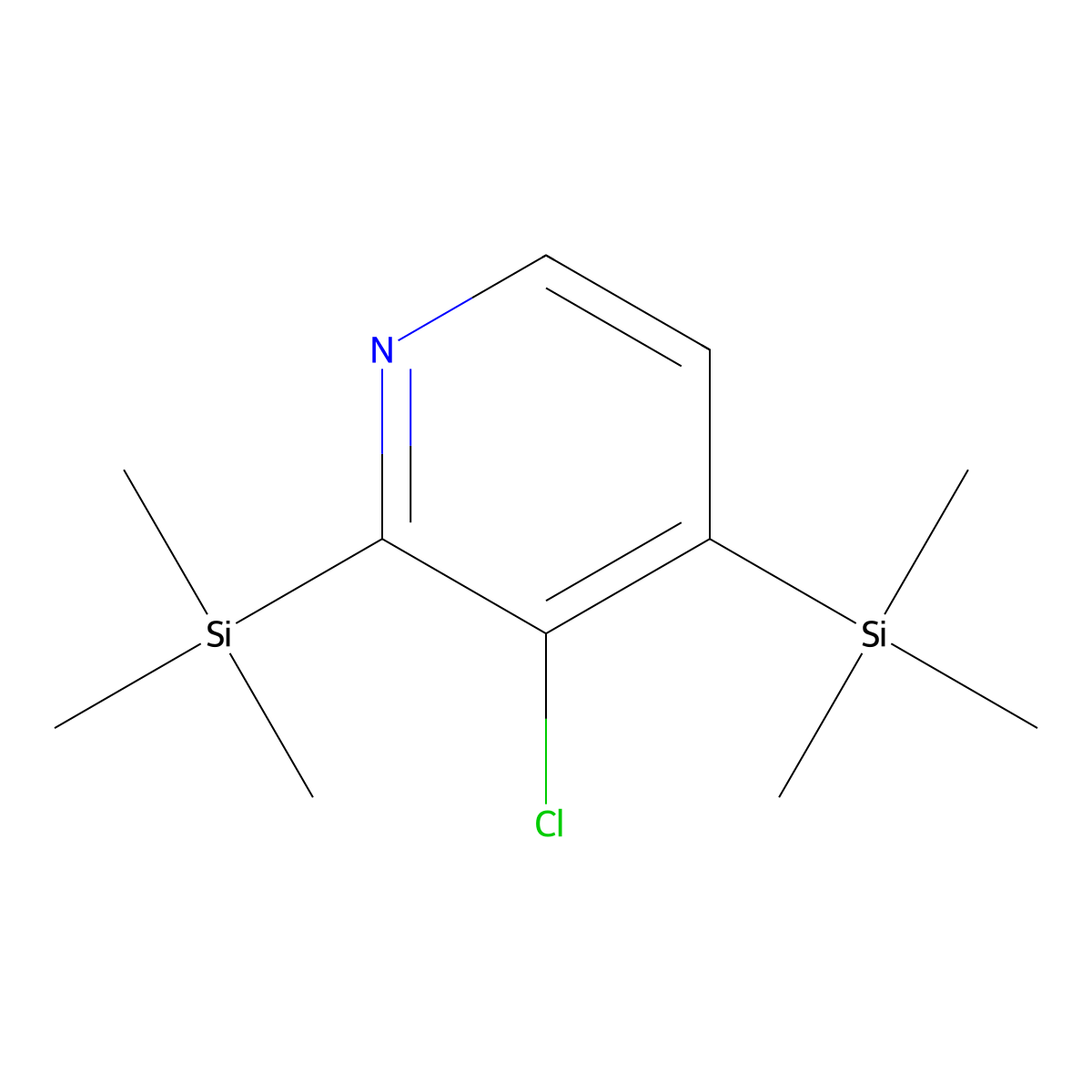 3-Chloro-2,4-bis(trimethylsilyl)pyridine molecular structure, CAS 79698-59-2