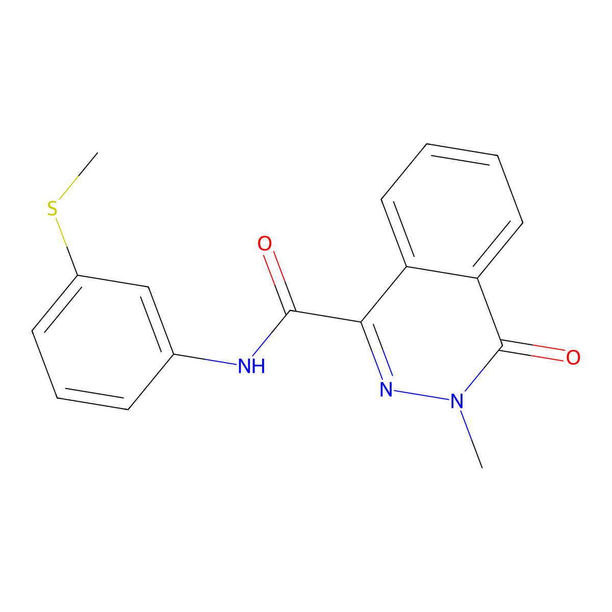 3-methyl-N-[3-(methylsulfanyl)phenyl]-4-oxo-3,4-dihydrophthalazine-1-carboxamide molecular structure, CAS 796980-19-3
