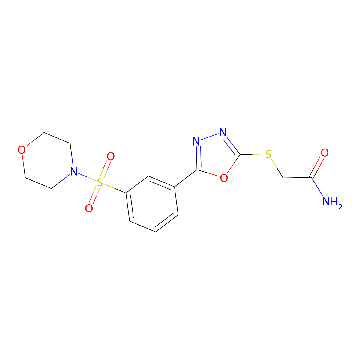 2-[[5-(3-Morpholin-4-ylsulfonylphenyl)-1,3,4-oxadiazol-2-yl]sulfanyl]acetamide molecular structure, CAS 796996-60-6