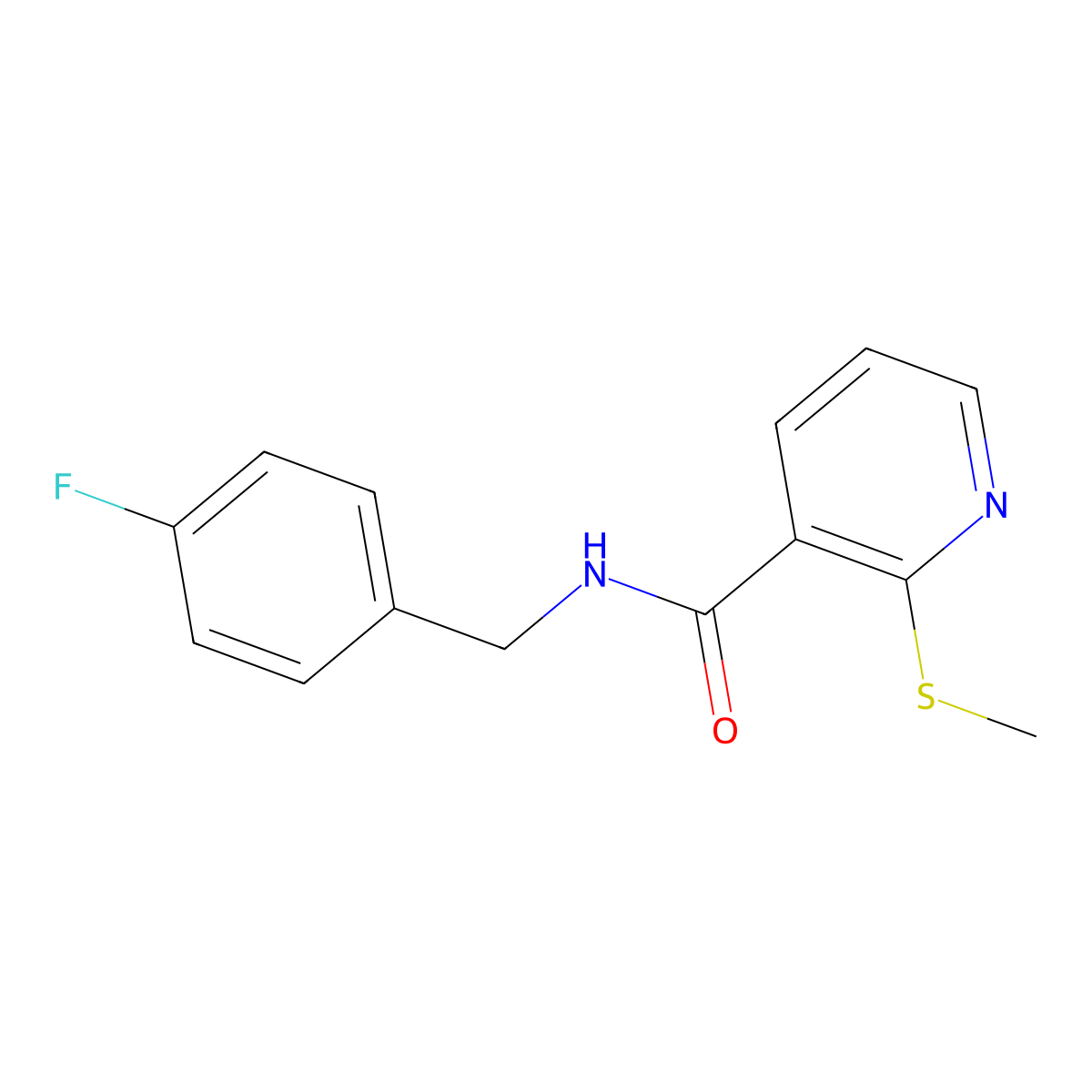 N-[(4-fluorophenyl)methyl]-2-methylsulfanylpyridine-3-carboxamide molecular structure, CAS 796998-24-8
