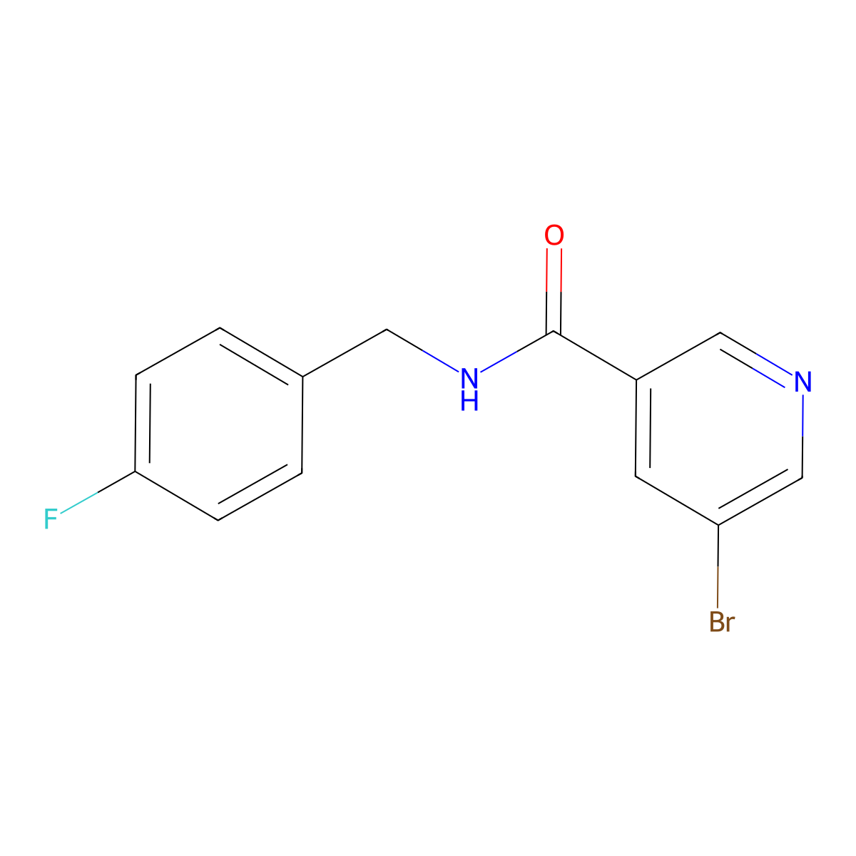 5-Bromo-N-(4-fluorobenzyl)nicotinamide molecular structure, CAS 796998-91-9