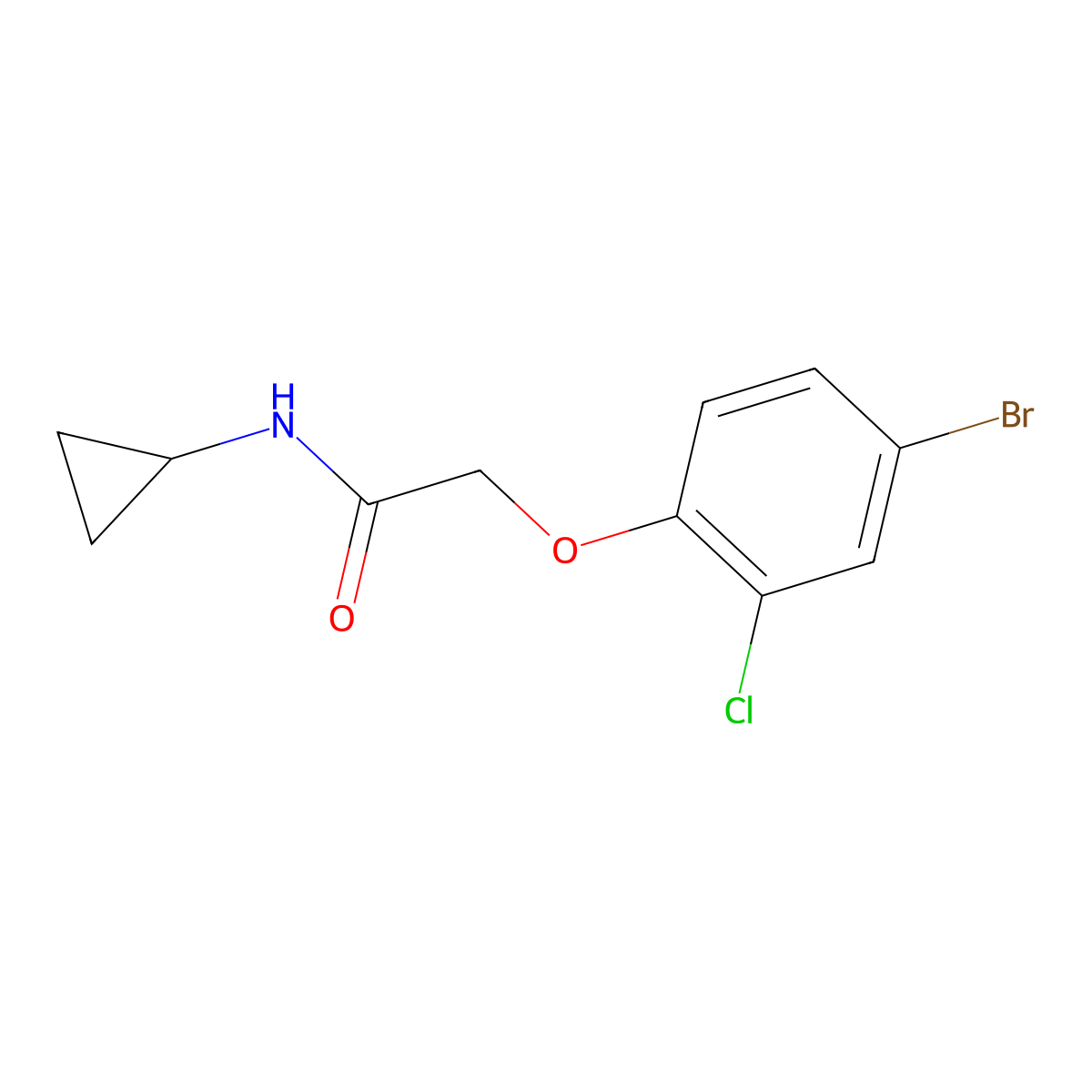2-(4-bromo-2-chlorophenoxy)-N-cyclopropylacetamide molecular structure, CAS 797000-22-7