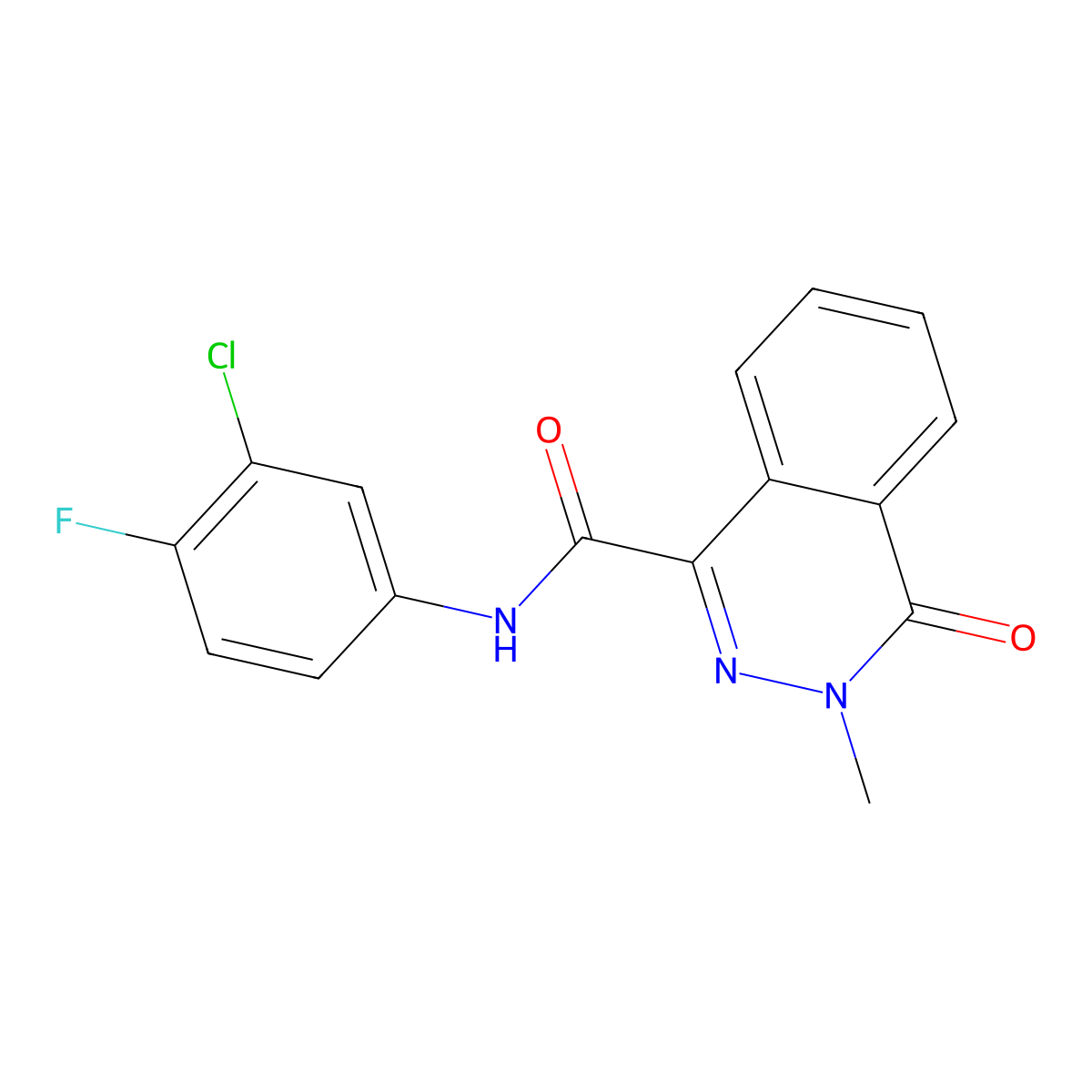 N-(3-chloro-4-fluorophenyl)-3-methyl-4-oxo-3,4-dihydrophthalazine-1-carboxamide molecular structure, CAS 797001-65-1