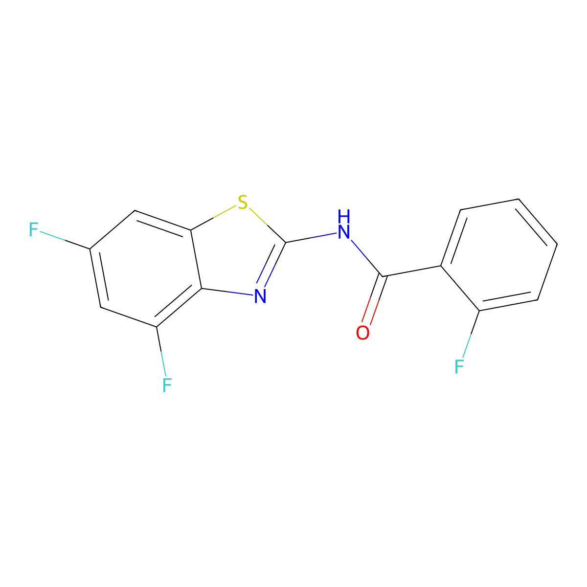 N-(4,6-difluorobenzo[d]thiazol-2-yl)-2-fluorobenzamide molecular structure, CAS 797005-28-8