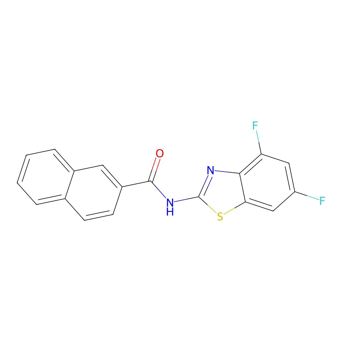 N-(4,6-difluoro-1,3-benzothiazol-2-yl)naphthalene-2-carboxamide molecular structure, CAS 797008-13-0