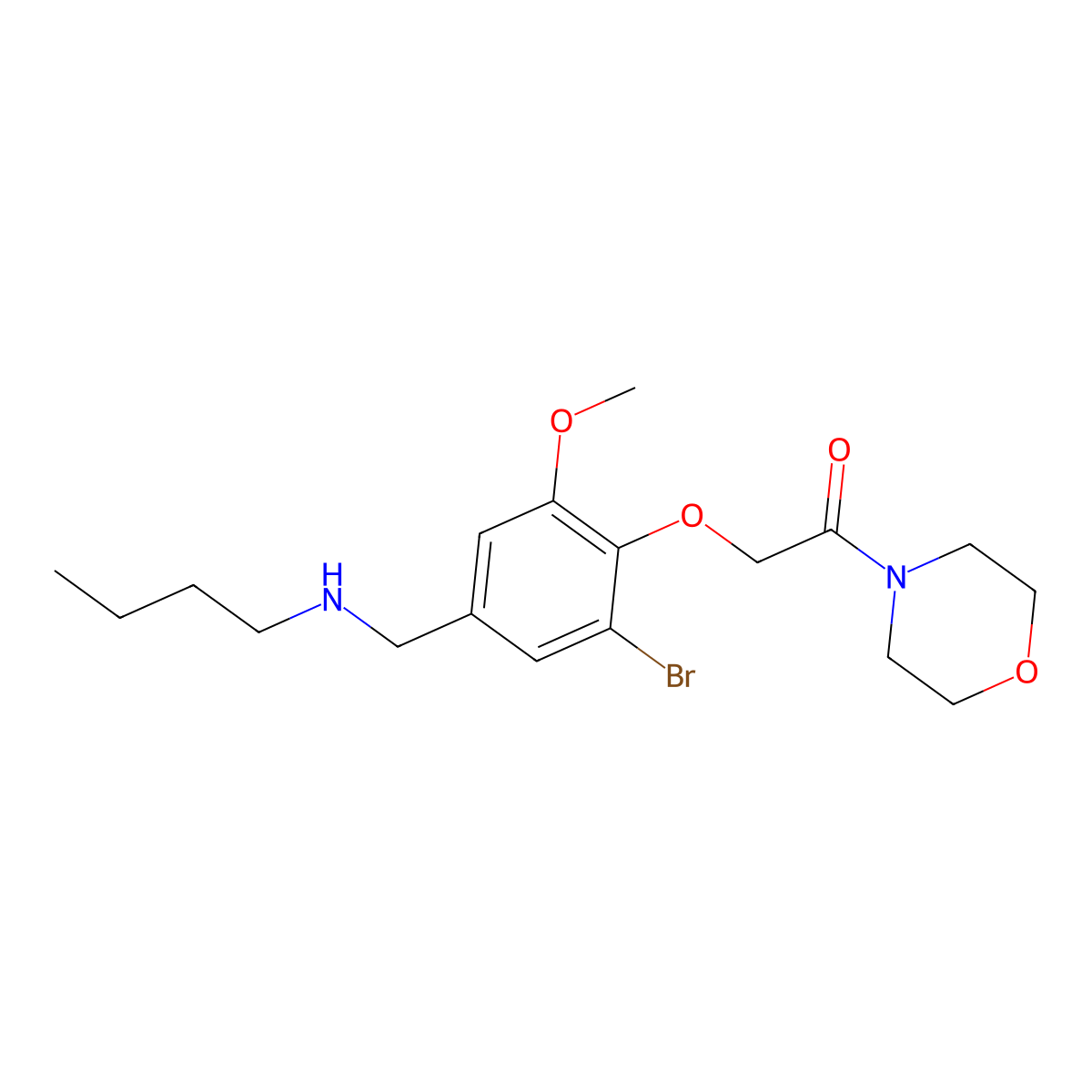 2-[2-Bromo-4-(butylaminomethyl)-6-methoxyphenoxy]-1-morpholin-4-ylethanone molecular structure, CAS 797012-76-1