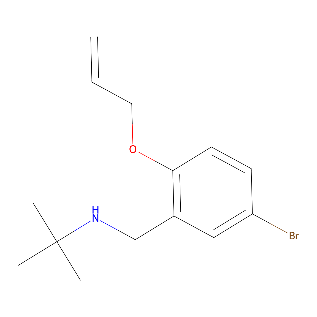 N-[2-(allyloxy)-5-bromobenzyl]-N-(tert-butyl)amine molecular structure, CAS 797012-87-4