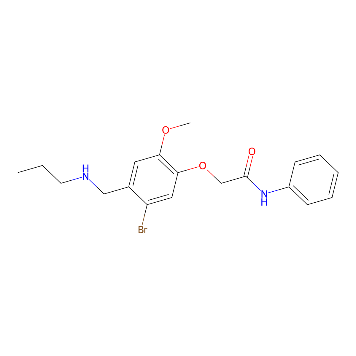 2-[5-bromo-2-methoxy-4-(propylaminomethyl)phenoxy]-N-phenylacetamide molecular structure, CAS 797013-65-1
