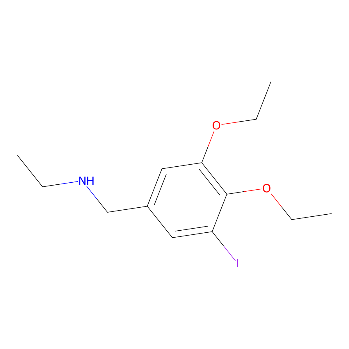 N-(3,4-diethoxy-5-iodobenzyl)-N-ethylamine molecular structure, CAS 797013-67-3
