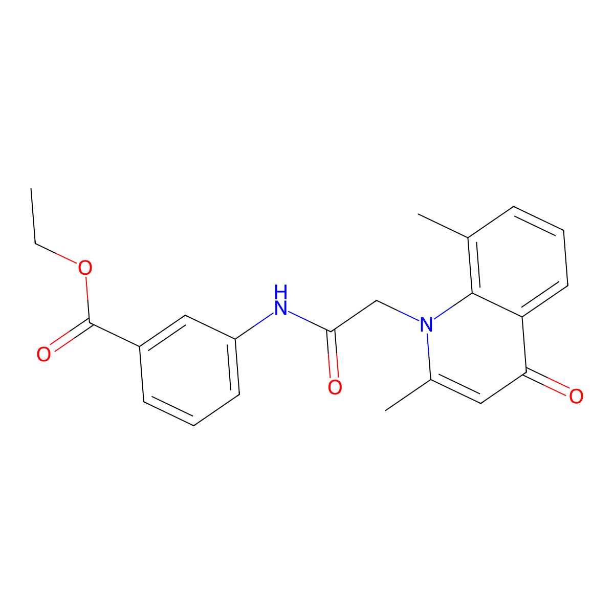 Ethyl 3-[[2-(2,8-dimethyl-4-oxoquinolin-1-yl)acetyl]amino]benzoate molecular structure, CAS 797014-70-1