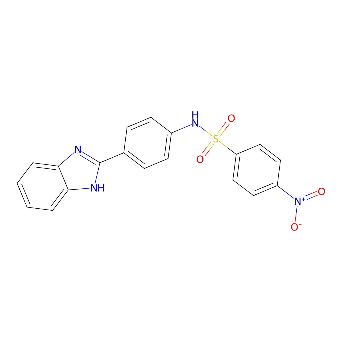 N-[4-(1H-benzimidazol-2-yl)phenyl]-4-nitrobenzenesulfonamide molecular structure, CAS 797017-79-9