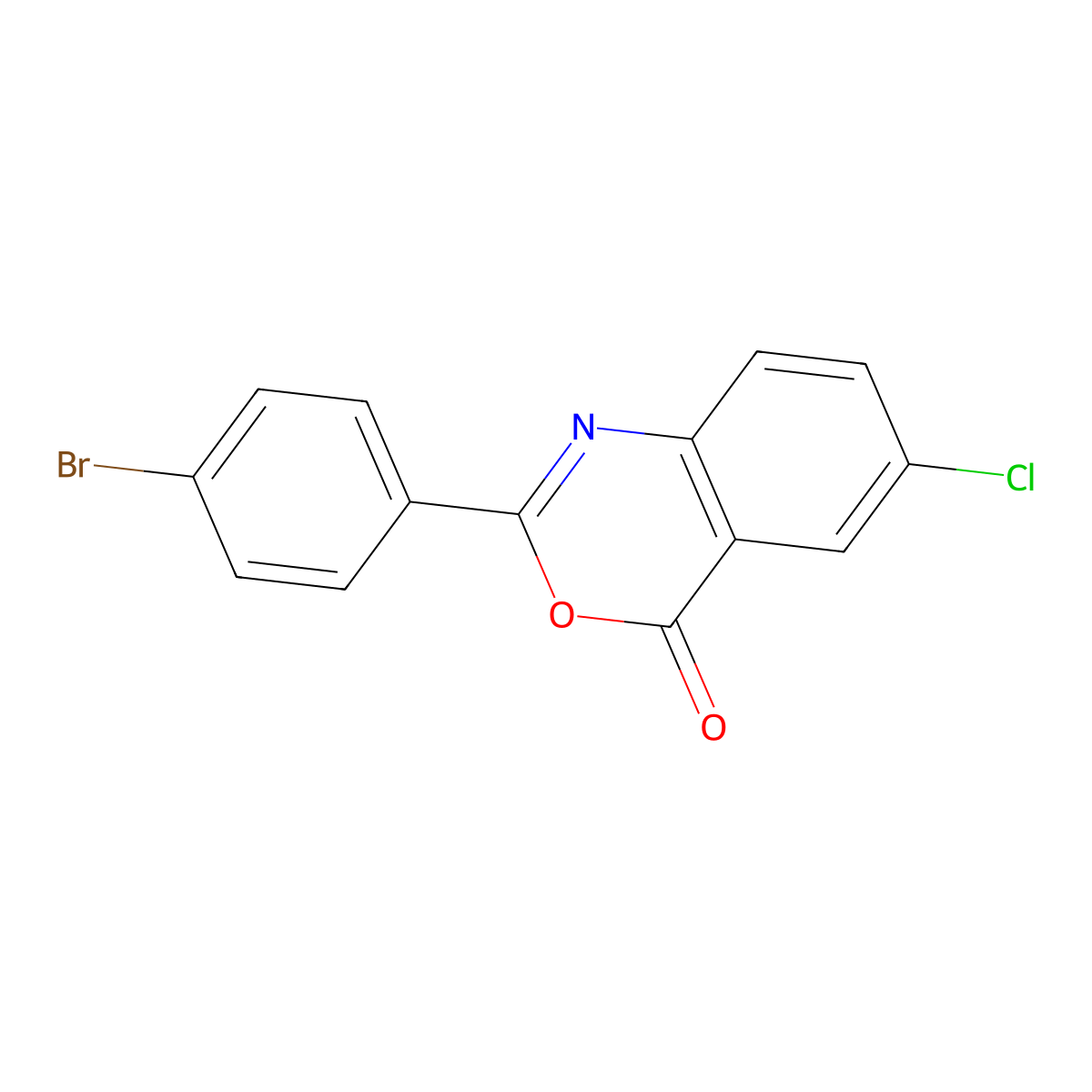 2-(4-Bromophenyl)-6-chloro-3,1-benzoxazin-4-one molecular structure, CAS 797018-74-7