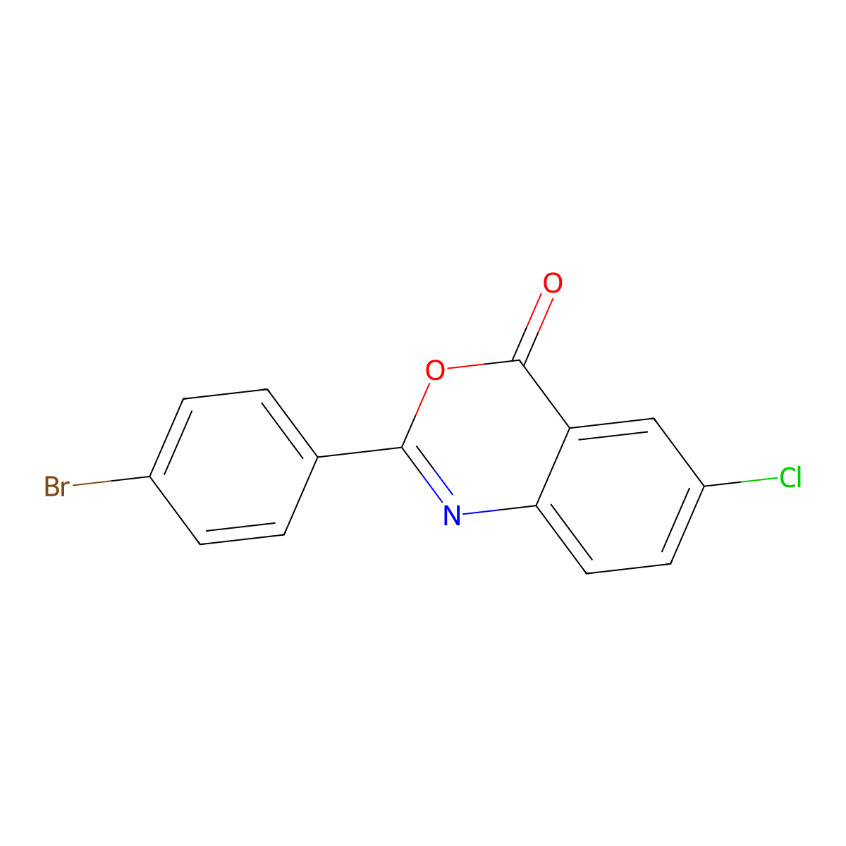 2-(4-Bromophenyl)-6-chloro-3,1-benzoxazin-4-one molecular structure, CAS 797018-74-7