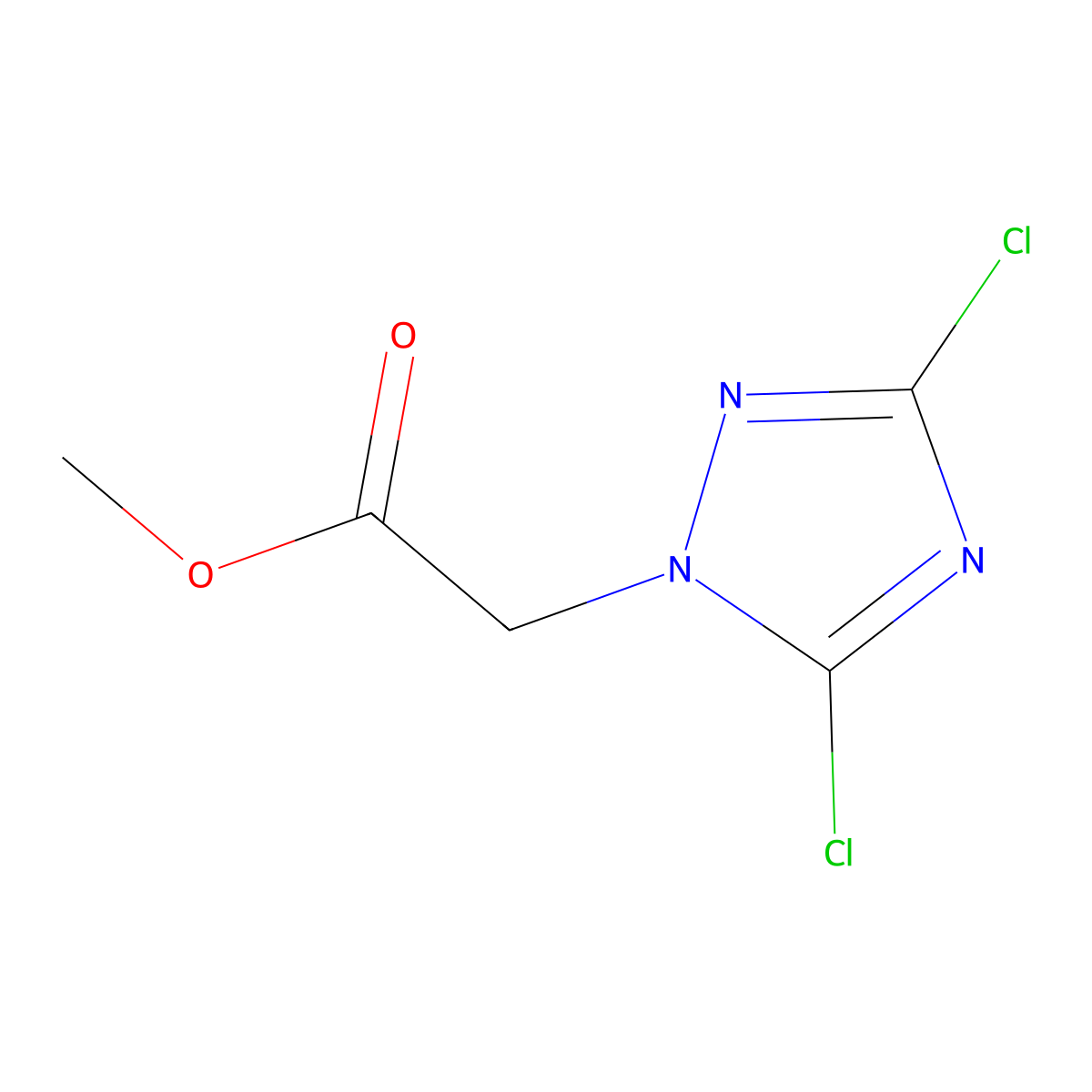 methyl 2-(3,5-dichloro-1H-1,2,4-triazol-1-yl)acetate molecular structure, CAS 797022-04-9