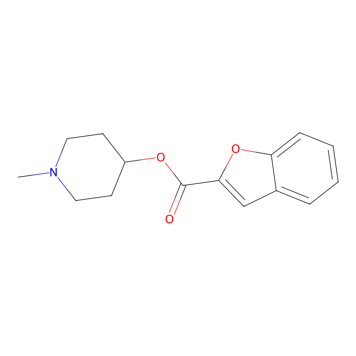 1-Methylpiperidin-4-yl 1-benzofuran-2-carboxylate molecular structure, CAS 797027-39-5