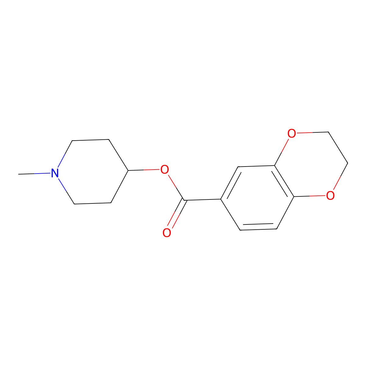 1-Methylpiperidin-4-yl 2,3-dihydro-1,4-benzodioxine-6-carboxylate molecular structure, CAS 797027-40-8