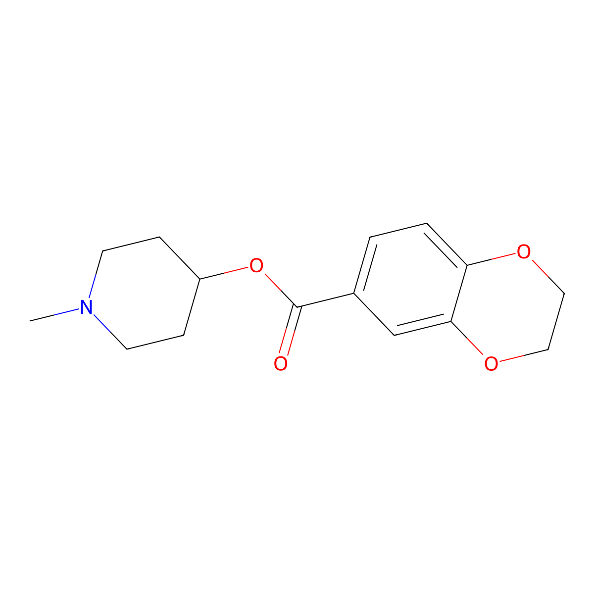 1-Methylpiperidin-4-yl 2,3-dihydro-1,4-benzodioxine-6-carboxylate molecular structure, CAS 797027-40-8