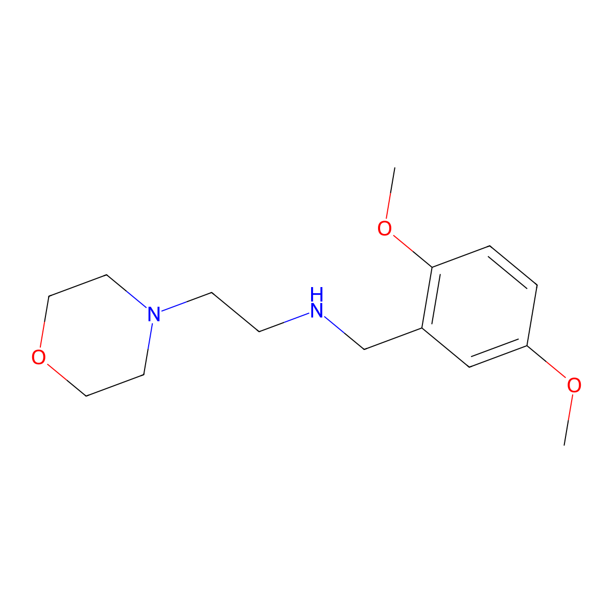 N-((2,5-Dimethoxyphenyl)methyl)-4-morpholineethanamine molecular structure, CAS 797027-75-9