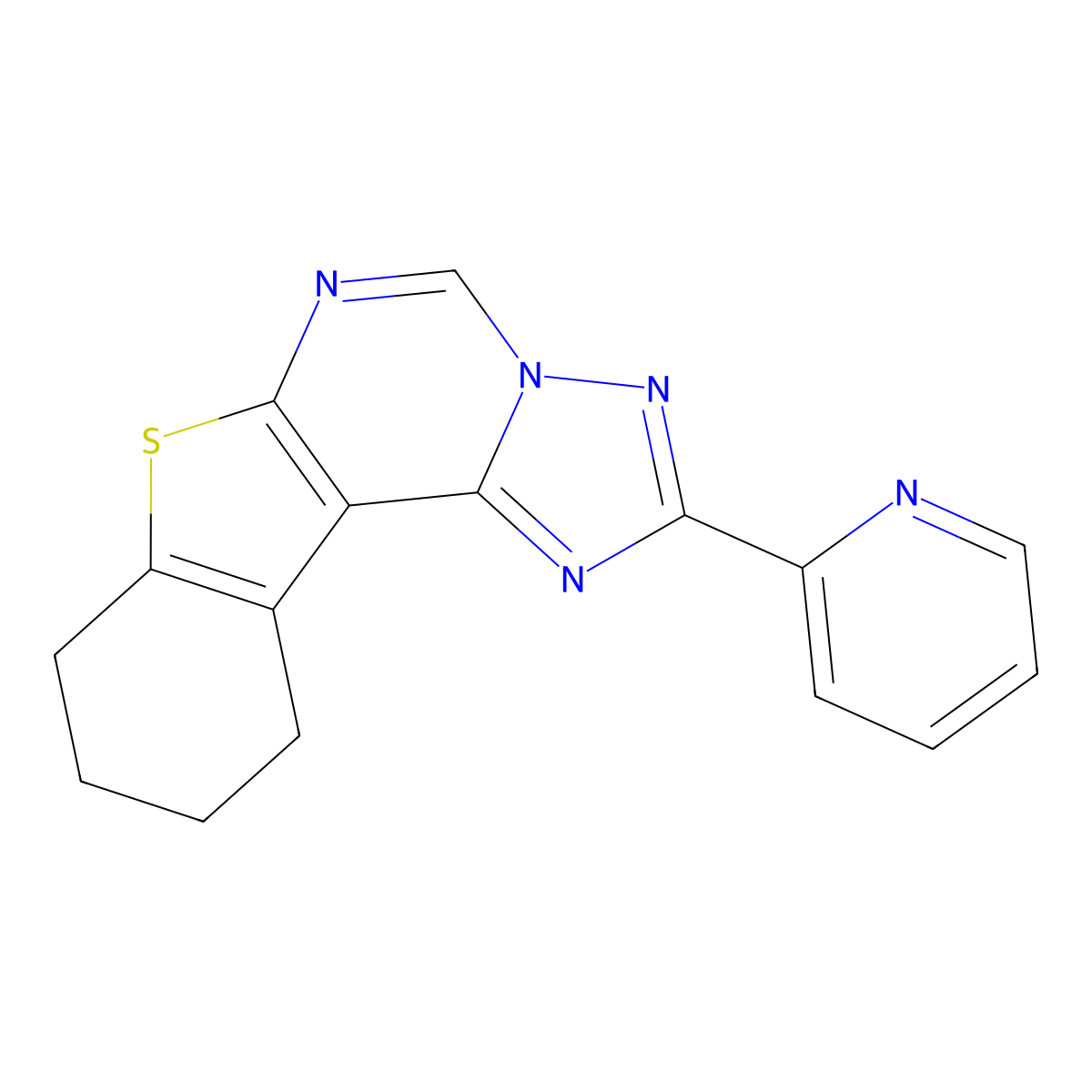 2-(2-Pyridinyl)-8,9,10,11-tetrahydro[1]benzothieno[3,2-e][1,2,4]triazolo[1,5-c]pyrimidine molecular structure, CAS 797027-76-0