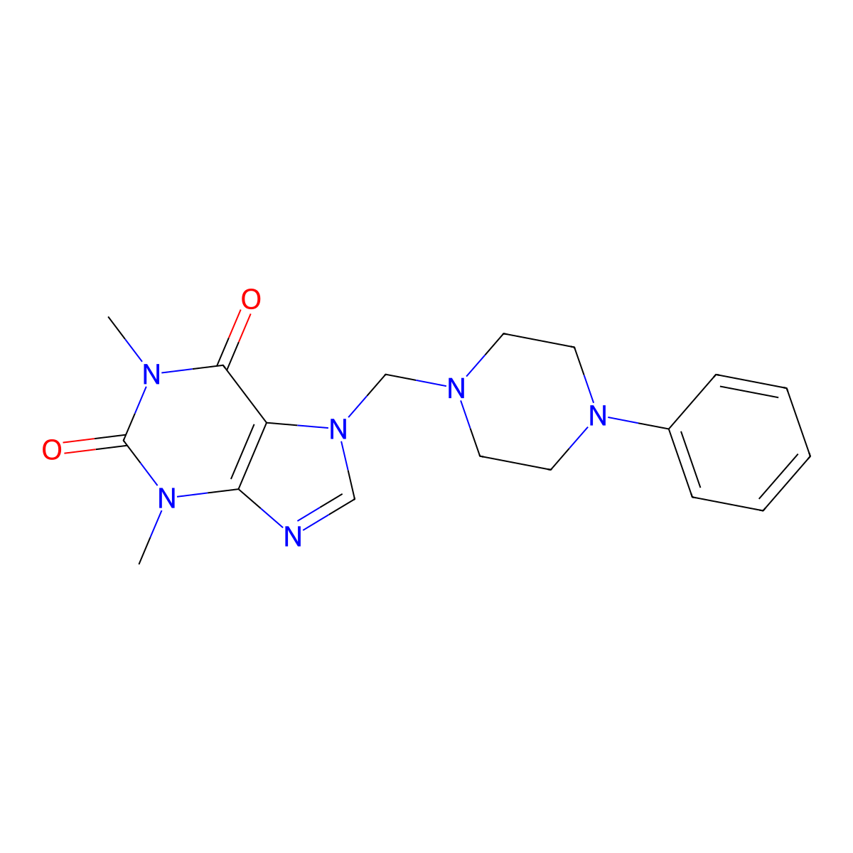 1,3-dimethyl-7-((4-phenylpiperazin-1-yl)methyl)-1H-purine-2,6(3H,7H)-dione molecular structure, CAS 797028-09-2