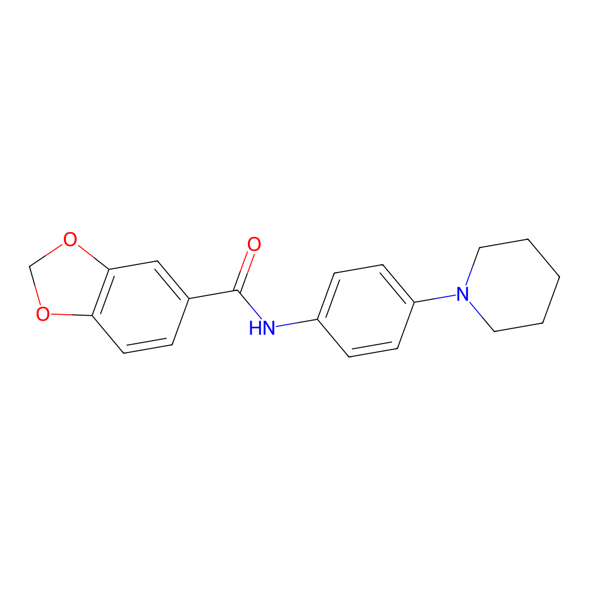 N-(4-piperidin-1-ylphenyl)-1,3-benzodioxole-5-carboxamide molecular structure, CAS 797028-89-8