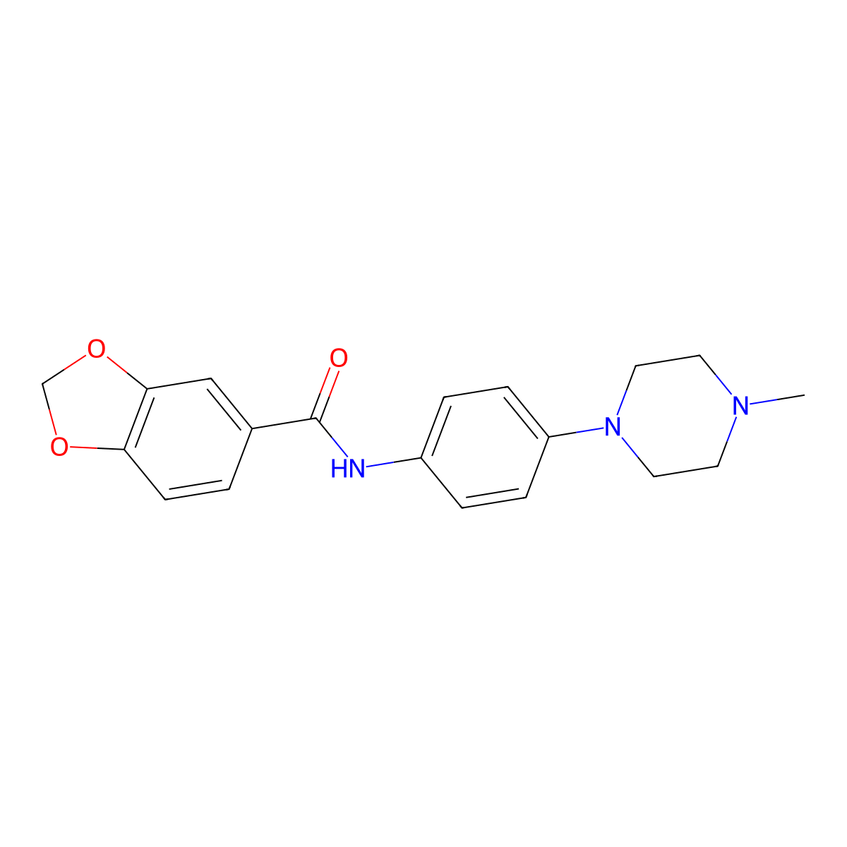 N-[4-(4-methylpiperazin-1-yl)phenyl]-1,3-benzodioxole-5-carboxamide molecular structure, CAS 797028-94-5