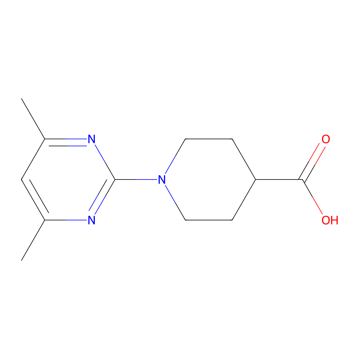 1-(4,6-Dimethylpyrimidin-2-yl)piperidine-4-carboxylic acid molecular structure, CAS 797028-97-8