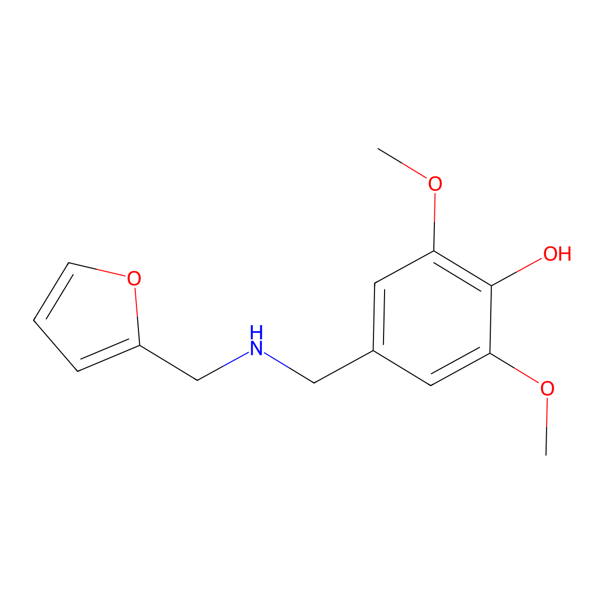 4-(((Furan-2-ylmethyl)amino)methyl)-2,6-dimethoxyphenol molecular structure, CAS 797030-67-2