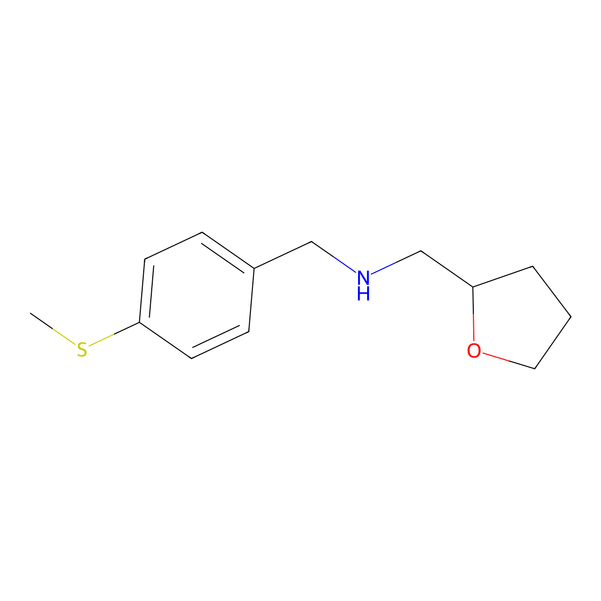 (4-Methylsulfanyl-benzyl)-(tetrahydro-furan-2-ylmethyl)-amine molecular structure, CAS 797030-68-3