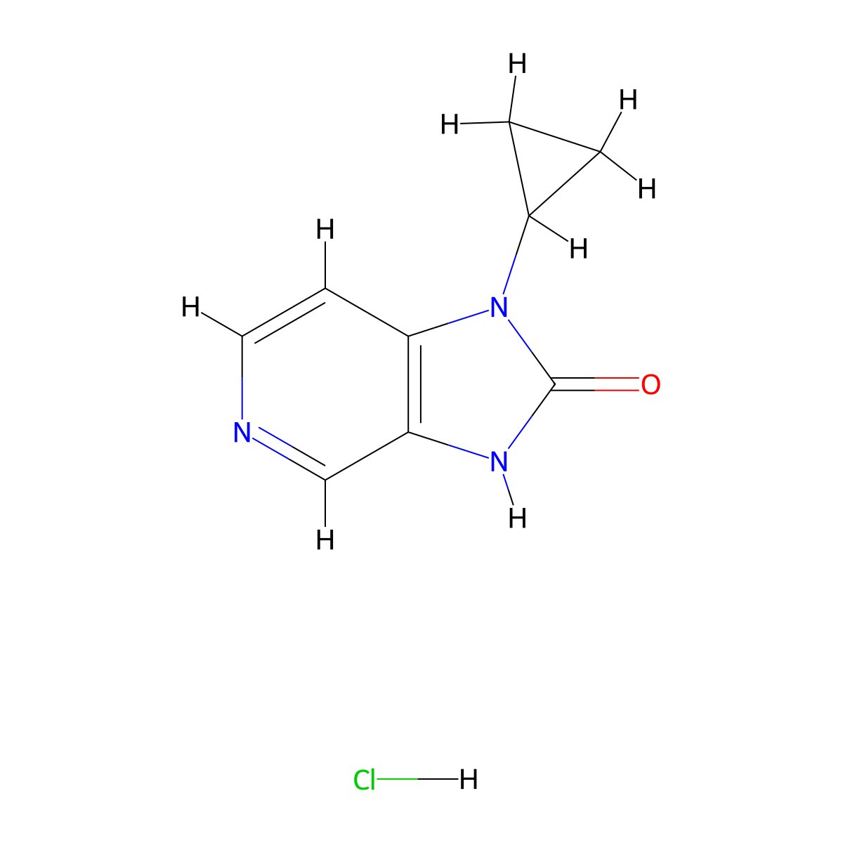 1-Cyclopropyl-1H-imidazo[4,5-c]pyridin-2(3H)-one hydrochloride molecular structure, CAS 797032-01-0