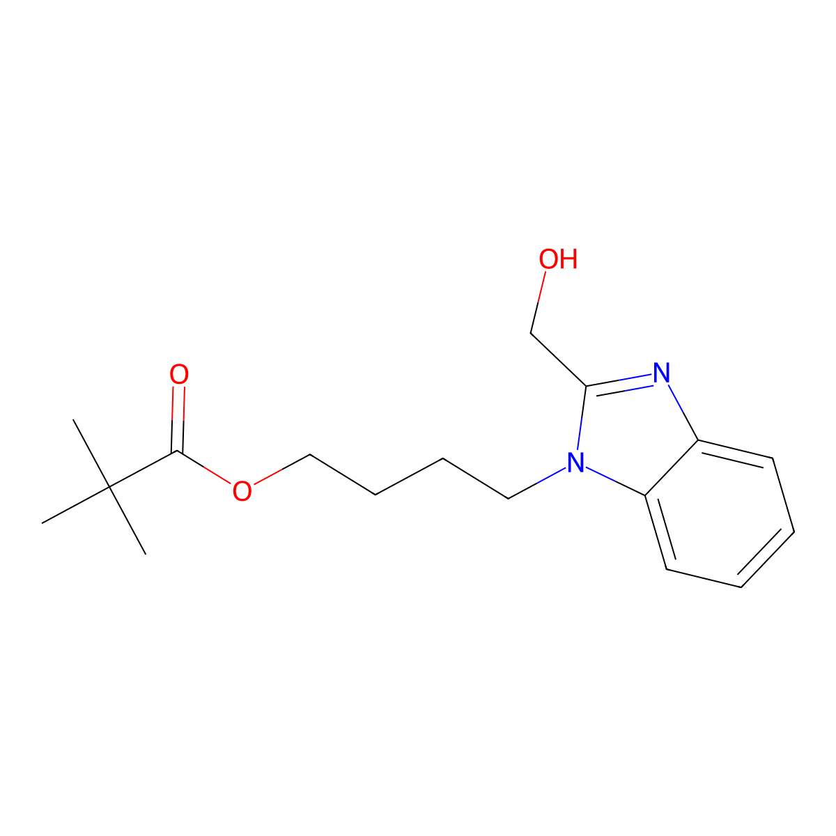 4-[2-(Hydroxymethyl)-1H-benzoimidazol-1-yl]butyl Pivalate molecular structure, CAS 797032-02-1
