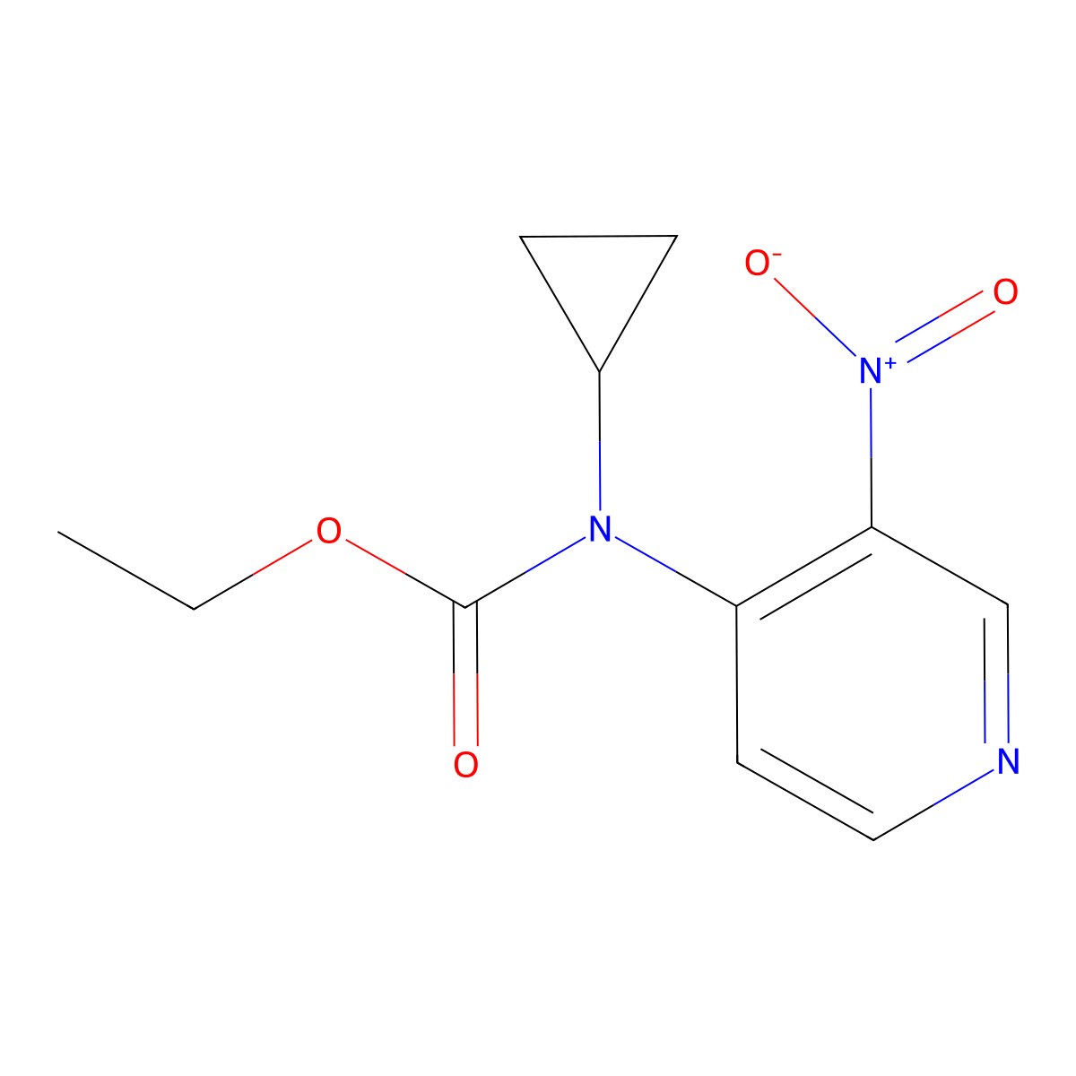 Ethyl cyclopropyl(3-nitropyridin-4-yl)carbamate molecular structure, CAS 797032-05-4