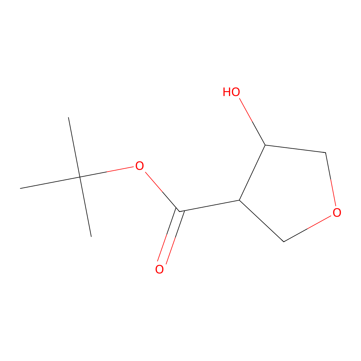 Tert-butyl 4-hydroxytetrahydrofuran-3-carboxylate molecular structure, CAS 797038-33-6