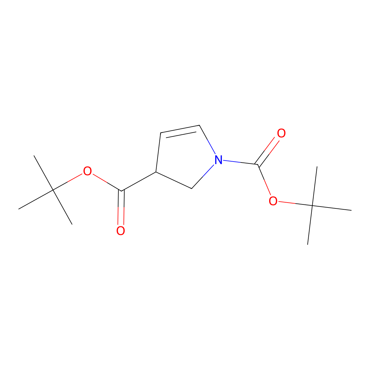 Di-tert-Butyl 2,3-dihydropyrrole-1,3-dicarboxylate molecular structure, CAS 797038-49-4