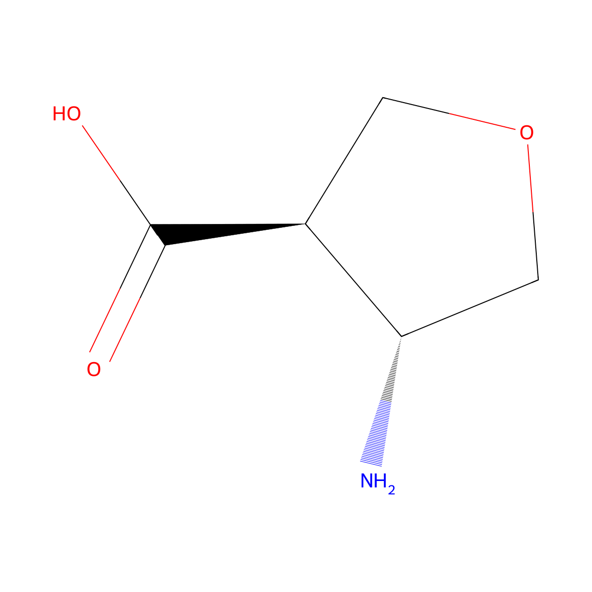 (3R,4R)-4-Aminotetrahydrofuran-3-carboxylic acid molecular structure, CAS 797038-62-1