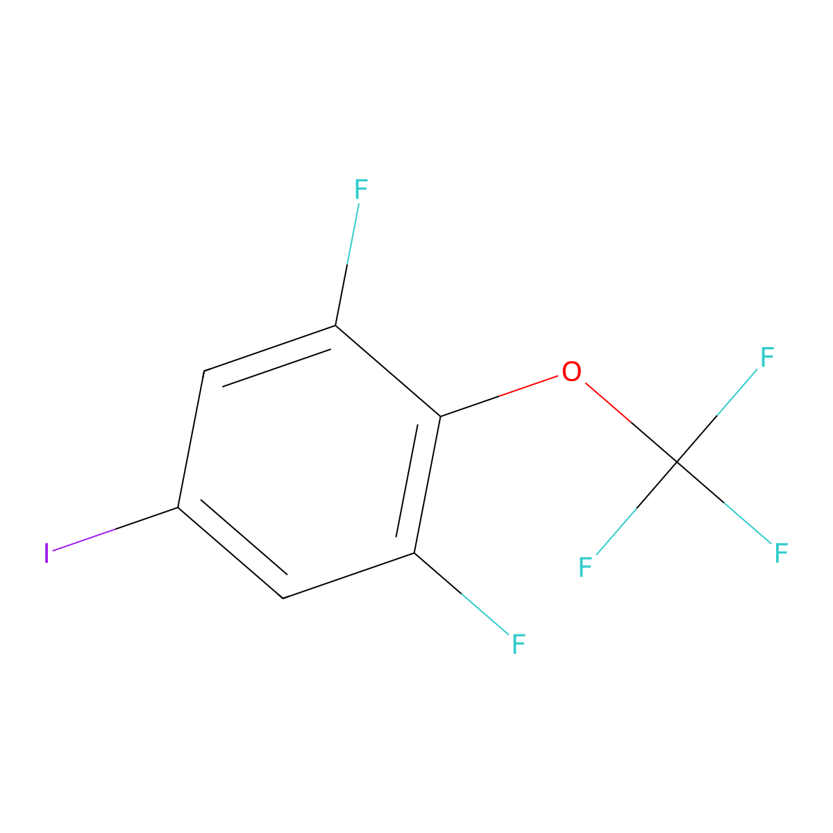 1,3-Difluoro-5-iodo-2-(trifluoromethoxy)benzene molecular structure, CAS 797049-17-3