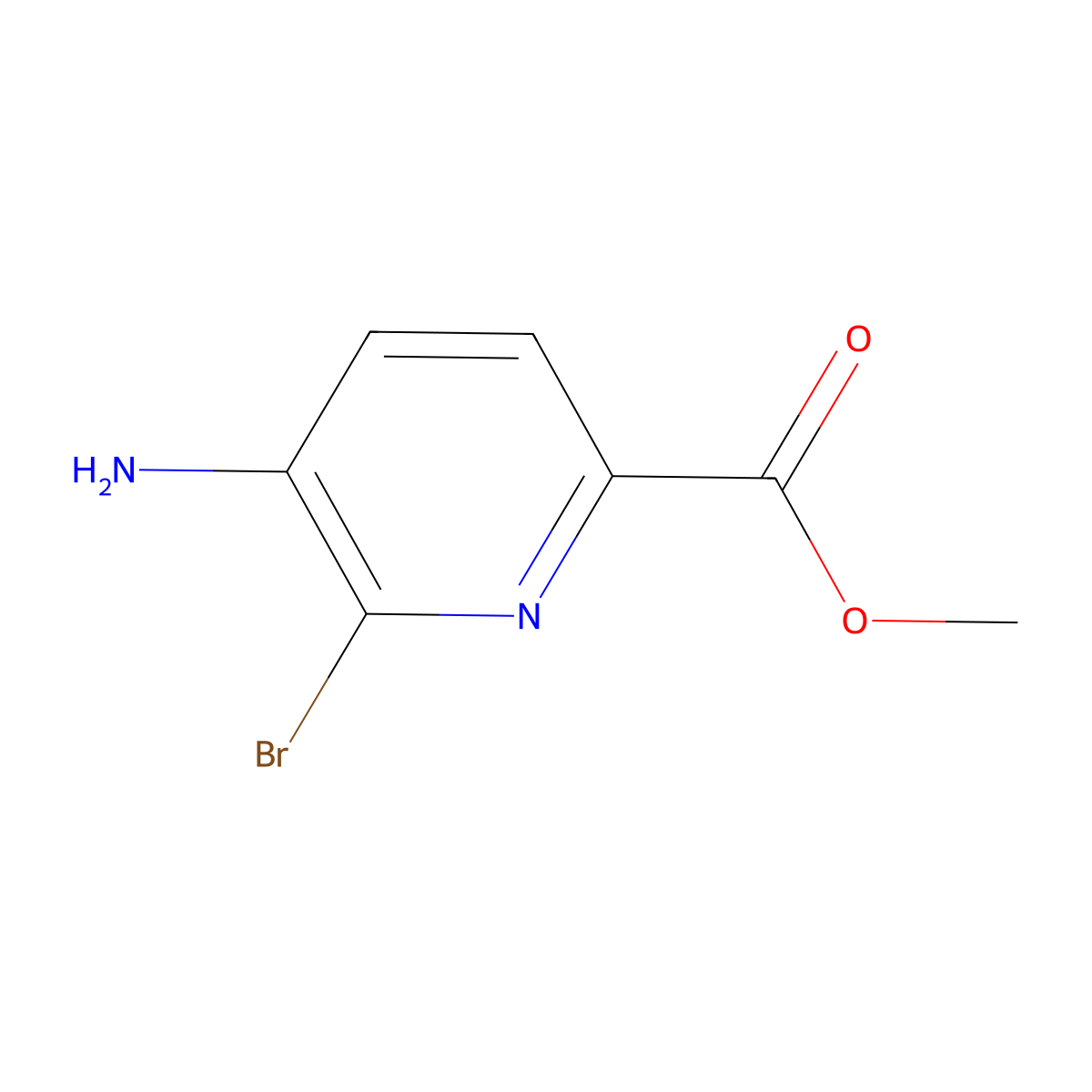Methyl 5-amino-6-bromopyridine-2-carboxylate molecular structure, CAS 797060-52-7