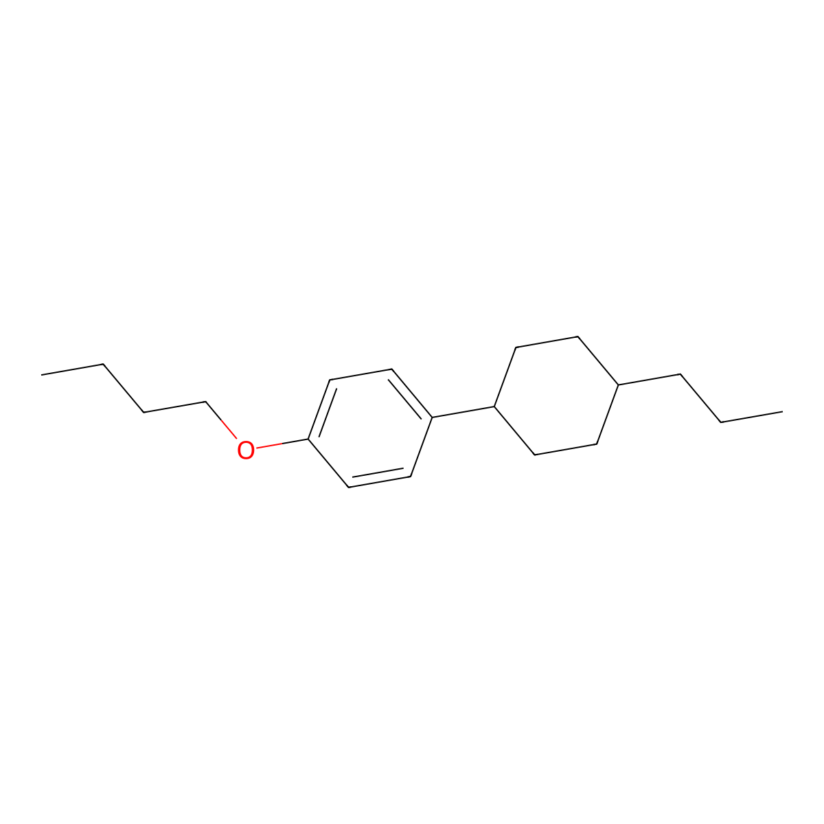 trans-1-Butoxy-4-(4-propylcyclohexyl)benzene molecular structure, CAS 79709-84-5