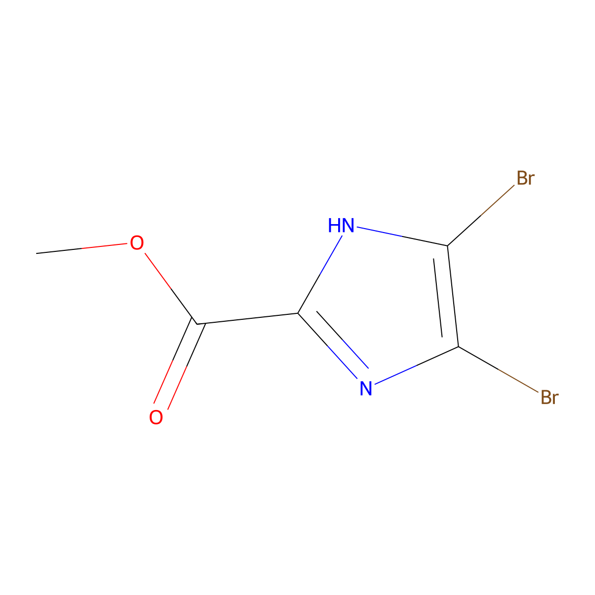 Methyl 4,5-dibromo-1H-imidazole-2-carboxylate molecular structure, CAS 79711-33-4