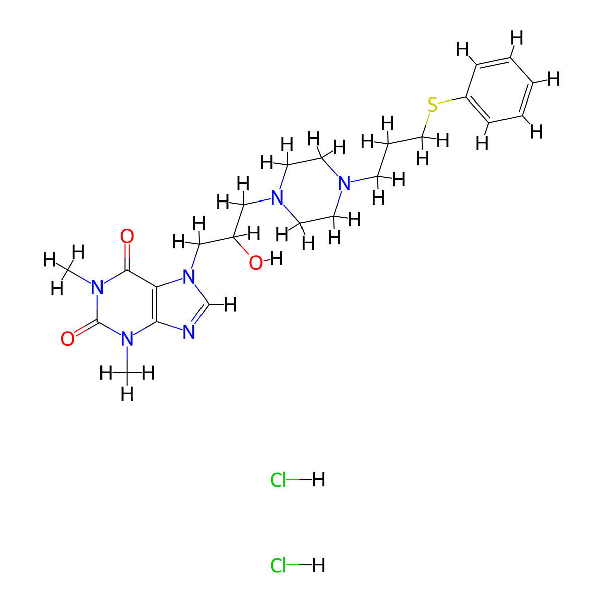 Tazifylline Hydrochloride molecular structure, CAS 79712-53-1