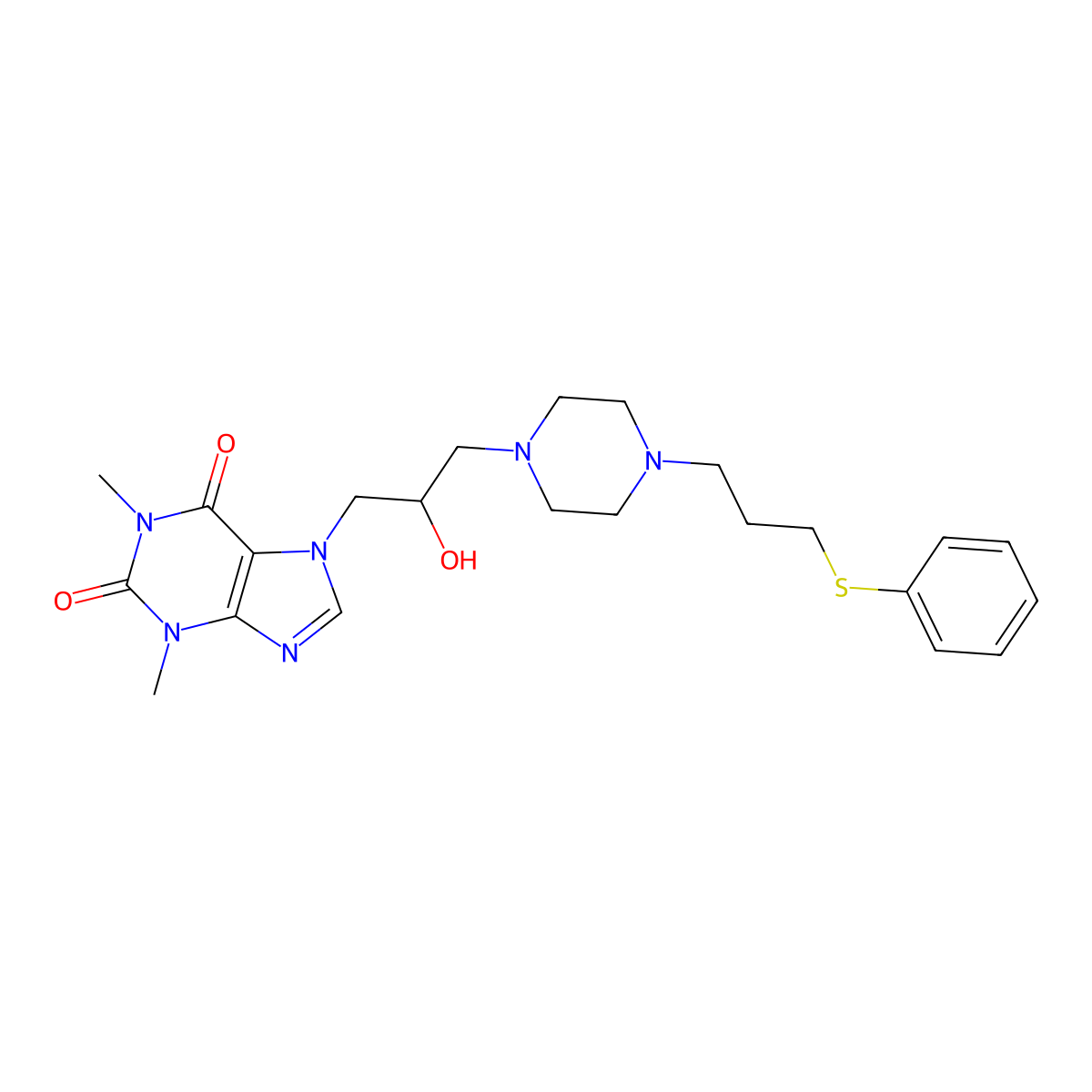 Tazifylline molecular structure, CAS 79712-55-3