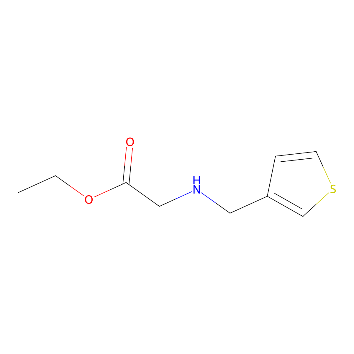 Ethyl 2-((thiophen-3-ylmethyl)amino)acetate molecular structure, CAS 79714-11-7