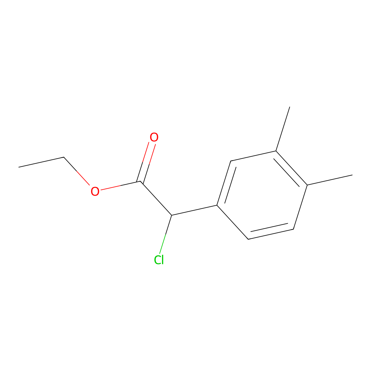 Ethyl 2-chloro-2-(3,4-dimethylphenyl)acetate molecular structure, CAS 79714-32-2