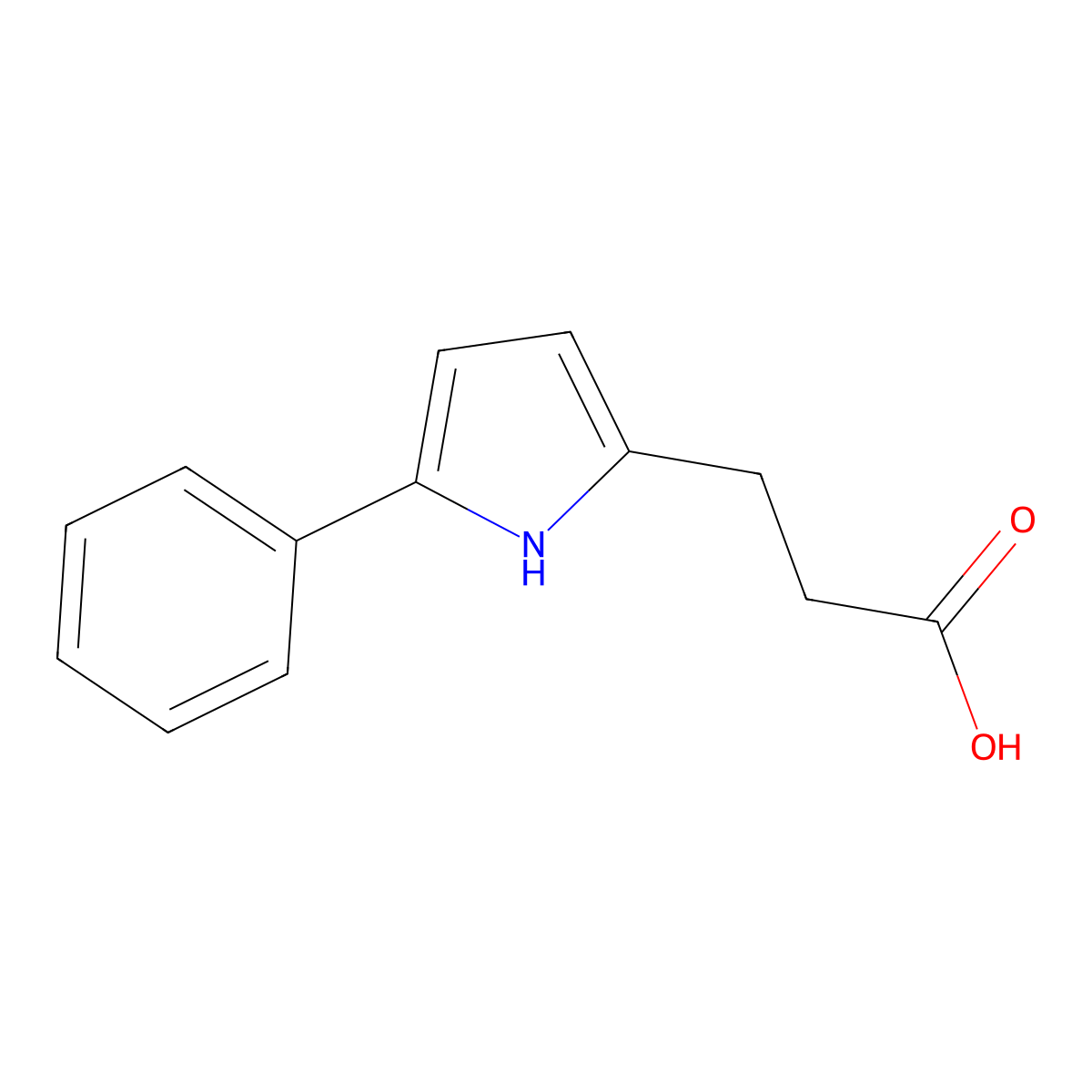 5-Phenylpyrrole-2-propionic acid molecular structure, CAS 79720-70-0