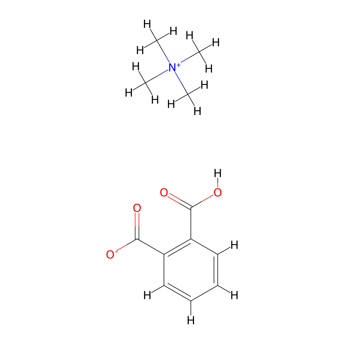 Methanaminium, N,N,N-trimethyl-, 1,2-benzenedicarboxylate (1:1) molecular structure, CAS 79723-02-7