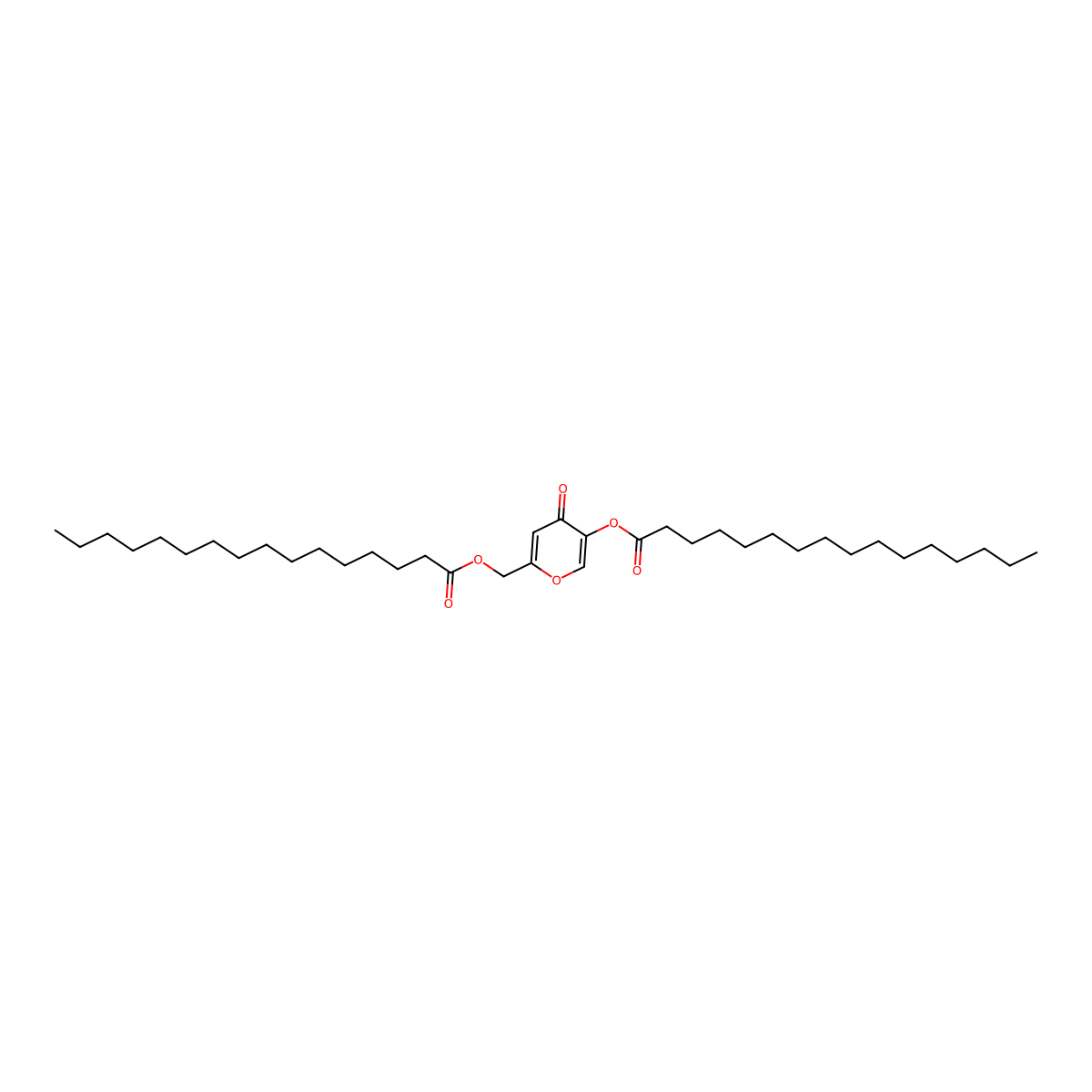 Kojic acid dipalmitate molecular structure, CAS 79725-98-7