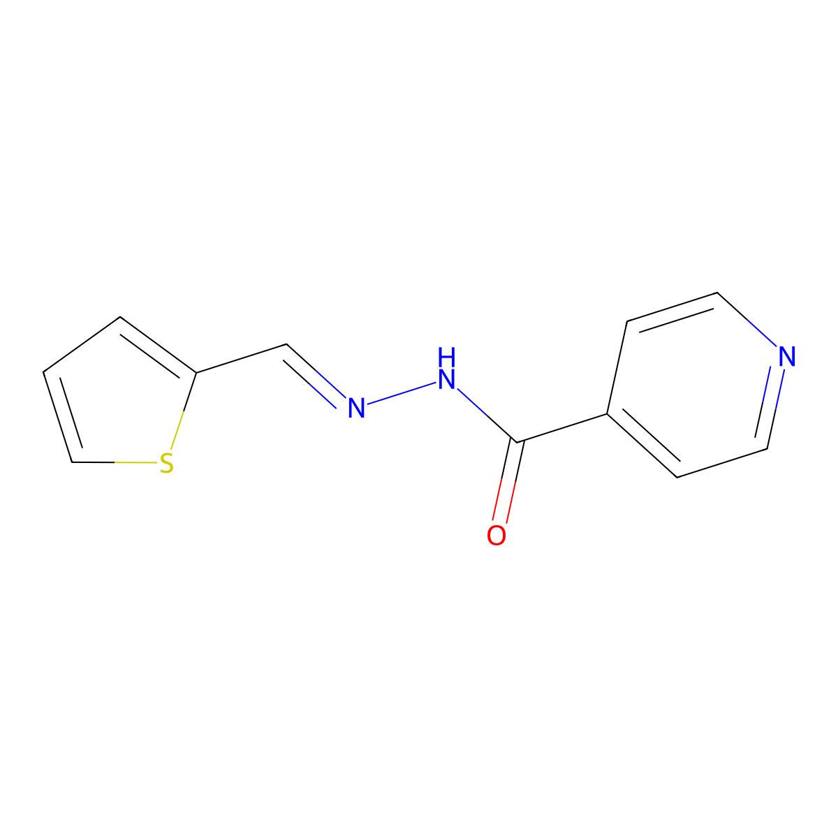 4-Pyridinecarboxylic acid 2-(2-thienylmethylene)hydrazide molecular structure, CAS 79728-82-8