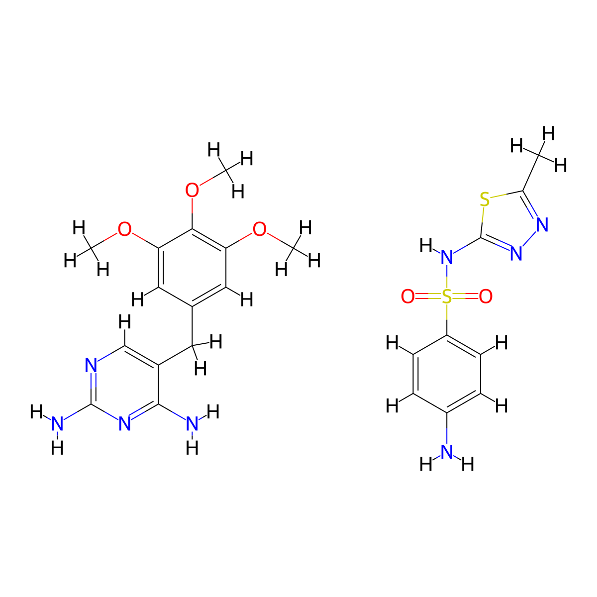Trimethoprim sulfamethizole molecular structure, CAS 79735-35-6