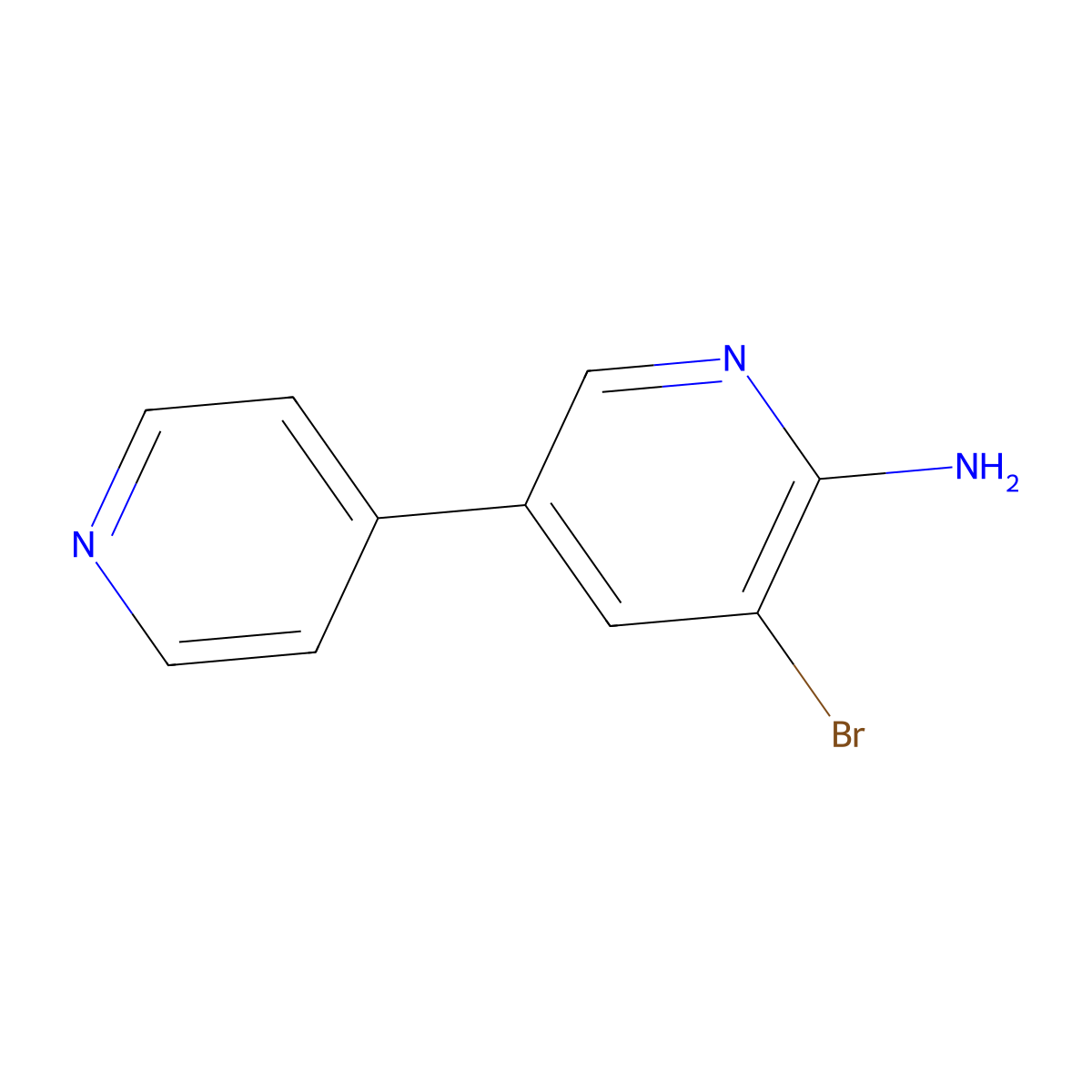 5-Bromo[3,4'-bipyridin]-6-amine molecular structure, CAS 79739-36-9